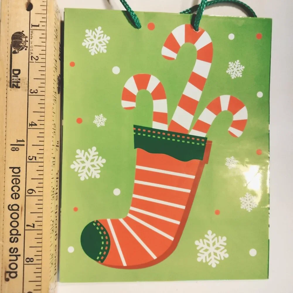 Christmas Gift Bag Candy Cane Stocking Design